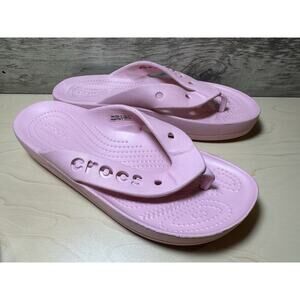 Crocs Iconic Crocband Platform Thong Slide Sandals Size 7 Women's Pink Comfort
